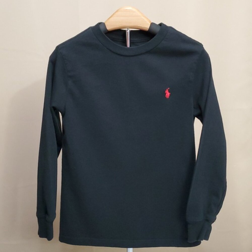 6 Boys Black Long Sleeve T-Shirt with Red Pony Polo by Ralph Lauren - Picture 3 of 10